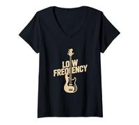 Women's Low Frequency Bass Guitar Player Musician V-Neck T-Shirt