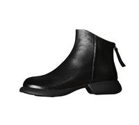 Womens Low Heel Ankle Boots| Chelsea Booties| Wellies Short Boots| Back Zip Chunky Block Booties| Non Slip Ankle Boot| Soft Sole Autumn Boot| Fashion Walking Bootie| Casual Outdoor Bootie