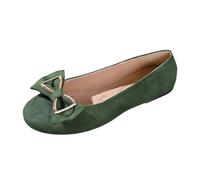 Women's Low Heel Pointed Toe Bow Slip On Loafers Colorful Casual Shoes, Comfortable Everyday Walking #D Army Green