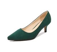 Women's Low Heels Pumps Closed Pointy Toe Court Shoes Smart Office Formal Work Pumps Slip on Kitten Heel Wedding Dress Stiletto Party Wedding Dressy Low Heel Shoes Green