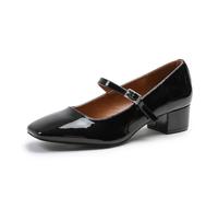 Womens Low Mid Block Heel Ankle Strap Smart Work Office Comfort Court Shoes Wide Fit Closed Toe Comfy Party Casual Travel Shoes