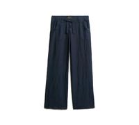 Women's low-rise linen trousers Superdry Bleu L