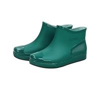 Womens Low Top Short Rain Boots Waterproof, Womens Ankle Wellies Rain Boots, Lightweight Flexible Rubber Shoes, Heavy Duty Wear Resistant Shoes for Light Yard Gardening Activities
