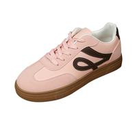 Womens Low Top Trainers Plus Size Flat Shoes for Women UK Wide Fit, Athletic Jogging Walking Trainers Smart Commutera Office Skate Shoes Ladies Casual Sneakers for Outdoor Workout Pink