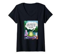 Womens Low Vibration People Give Me Hiccups V-Neck T-Shirt