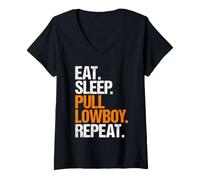 Women's Lowboy Driver Eat Sleep Routine V-Neck T-Shirt