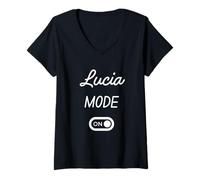 Women's Lucia Mode On Name V-Neck T-Shirt