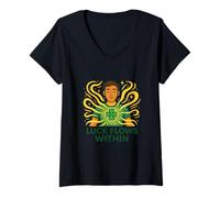 Womens Luck Flows Within Inner Clover Energy Awakening V-Neck T-Shirt