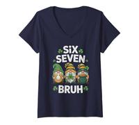 Women's Lucky 67 Gnomes St Patricks Joke Six Seven Brain Rot 6 7 V-Neck T-Shirt