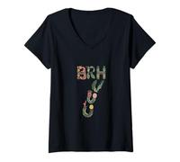 Women's Lucky Bruh 7 Saying Bro Greeting St. Patrick’s Day V-Neck T-Shirt