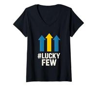 Women's Lucky Few Three Arrows Down Syndrome Awareness V-Neck T-Shirt