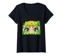 Women's Lucky Irish Eyes St Patrick's Day V-Neck T-Shirt