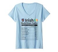 Womens Lucky Irish Legend Nutrition Facts Humor V-Neck T-Shirt