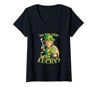 Women's Lucky Squinting Leprechaun Parade Tee V-Neck T-Shirt