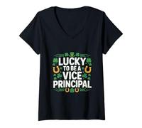 Women's Lucky to Be a Vice Principal St Patrick’s Day Shamrock V-Neck T-Shirt
