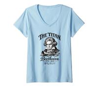 Women's Ludwig Van Beethoven The Titan Classical Music V-Neck T-Shirt