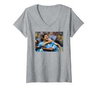 Women's Luis Suárez Uruguay v England 2014 World Cup Football V-Neck T-Shirt