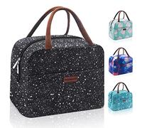 Womens Lunch Bags-Lunchbox for Work & Travel Lunch Bag,Soft Sided Coolers Insulated Bags Larger Capacity by RONAVO (Black Starry)