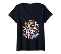 Women's Lunch Kitchen Hero School Cafeteria Professional Life V-Neck T-Shirt