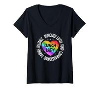 Womens Lunch Lady Cafeteria Worker Dinner Lady Cook V-Neck T-Shirt