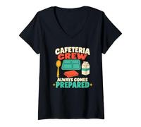 Women's Lunch Lady First Day of School Cafeteria Worker Gift V-Neck T-Shirt