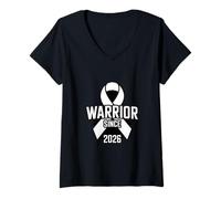 Women's Lung Cancer Awareness Warrior Since 2026 Ribbon V-Neck T-Shirt