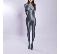 Women's Lustrous Elastic Jumpsuit with Body Mapping Fit for Stability and Fluid Motion in Any Activity (XL Grey)