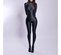 Women's Lustrous Elastic Jumpsuit with Body Mapping Fit for Stability and Fluid Motion in Any Activity (XL Black)