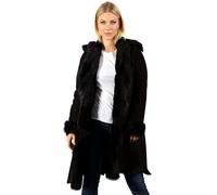 Women's Luxurious 3/4 Black Toscana Shearling Sheepskin Coat