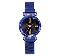 Women's Luxurious Watch with Shiny Rhinestones, Flower Cut Mirror Dial, Fashion Ladies Wrist Watch Metal Magnetic Strap Round Dial Quartz Analog Watch, Easy Read Dial, for Woman Lady ( Color : C )