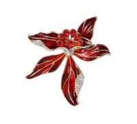 Womens Luxury Enamel Iris Flower Plant Brooch Pin Party Accessory Red4634