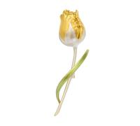 Womens Luxury Enamel Tulip Brooch Plant Party Pin Yellow1719