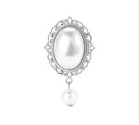 Womens Luxury Palace Baroque Pearl Pendant Brooch Pin Silvery4556