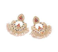 Women's Luxury Retro Gold Geometric Crystal Zircon Tassel Indian Wedding Earrings