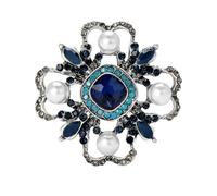 Womens Luxury Rhinestone Baroque Vintage Brooch Pin Blue4079