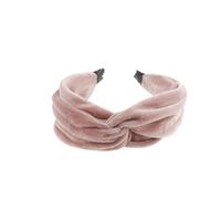 Womens Luxury Velvet Twist Knotted Turban Vintage Boho Wide Winter Evening Wedding Party Bridal Christmas Birthday Bridesmaid Headband Alice Band Hair Accessories Hairband, Gift (Dusky Pink, One Size)