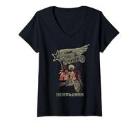 Womens Lynyrd Skynyrd Call Me Breeze Biker Eagle Classic Retro Rock V-Neck T-Shirt