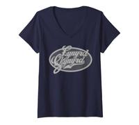 Womens Lynyrd Skynyrd Cap Logo Retro Americana Classic Car Rock Fan V-Neck T-Shirt