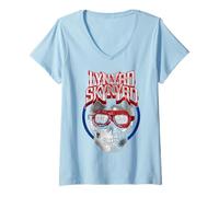 Womens Lynyrd Skynyrd Freebird Skull Goggles Biker Vintage Festival V-Neck T-Shirt