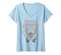 Women's Lynyrd Skynyrd Home Sweet Alabama Guitar Eagle US Retro Flag V-Neck T-Shirt
