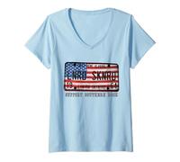 Womens Lynyrd Skynyrd License Plate 1964 Sweet Home US Flag Alabama V-Neck T-Shirt