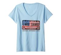 Womens Lynyrd Skynyrd License Plate 1964 Sweet Home US Flag Alabama V-Neck T-Shirt