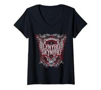 Women's Lynyrd Skynyrd Navy Southern Rock American Eagle Guitar Hick V-Neck T-Shirt