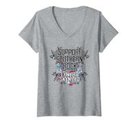 Womens Lynyrd Skynyrd Retro Style Support Southern Rock 70s Gifts V-Neck T-Shirt