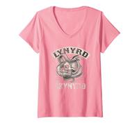 Womens Lynyrd Skynyrd Skull Snake Tattoo 70s Rock Biker Art Gifts V-Neck T-Shirt