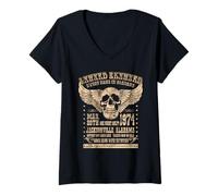 Womens Lynyrd Skynyrd Sweet Home Alabama 74 Rock Festival 70s Biker V-Neck T-Shirt