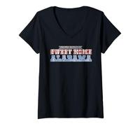 Womens Lynyrd Skynyrd Sweet Home Alabama Stars Stripes US Flag Rock V-Neck T-Shirt