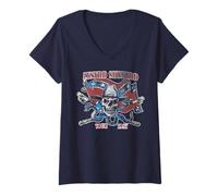Womens Lynyrd Skynyrd Tour 1987 Vintage USA Flag Southern Band Rock V-Neck T-Shirt