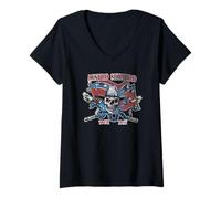Womens Lynyrd Skynyrd Tour 1987 Vintage USA Flag Southern Rock Band V-Neck T-Shirt