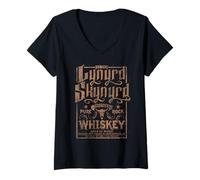 Womens Lynyrd Skynyrd Whiskey Pure Southern Classic Rock Retro Logo V-Neck T-Shirt